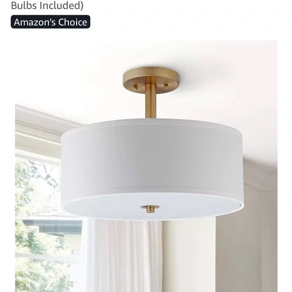 BRAND NEW IN BOX Safavieh Modern Gold and White Ceiling Light Fixture - Picture 5 of 7